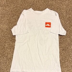 Nike White Tee with Orange Logo